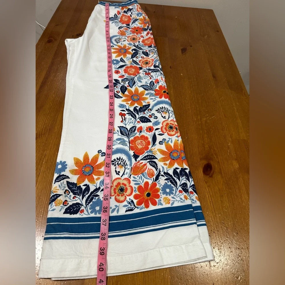 Anthropologie Floral White and Blue Pajama Set - Picture 8 of 12